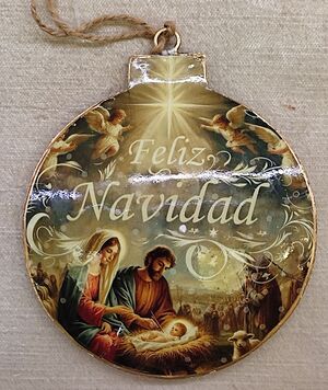 COLGANTE BOLA PESEBRE FELIZ NAVIDAD 25465