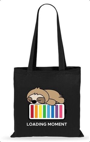 BOLSA DE TELA PEREZOSO CARGADOR NEGRO MOSES