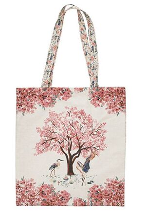 BOLSA DE TELA SHOPPING CON ASAS FLORES DE FUJI MOSES