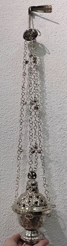 INCENSARIO CON CAMPANILLAS NIQUELADO H 16 CM - 32-731