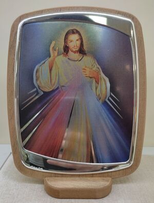 CUADRO DIVINA MISERICORDIA PLATA 15X19 CM BPA 20/CB