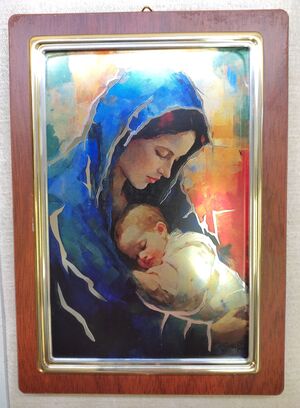 CUADRO VIRGEN NIÑO PLATEADO SPTA 2/MP 4