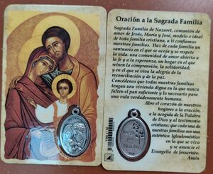 ESTAMPA ICONO SAGRADA FAMILIA CON MEDALLA VML1/SF