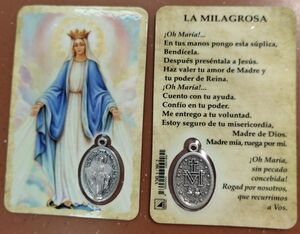 ESTAMPA VIRGEN MILAGROSA CON MEDALLA VML1/MC2