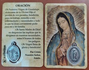 ESTAMPA VIRGEN DE GUADALUPE CON MEDALLA VML1/GL1