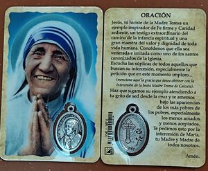 ESTAMPA SANTA TERESA CALCUTA CON MEDALLA VML1/MT2