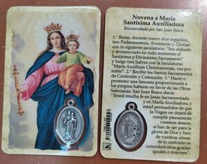 ESTAMPA MARIA AUXILIADORA CON MEDALLA VML1/AU