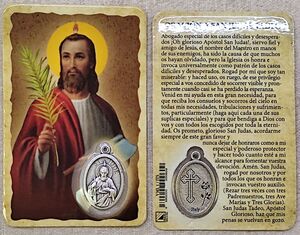 ESTAMPA SAN JUDAS TADEO CON MEDALLA VML1/JTS