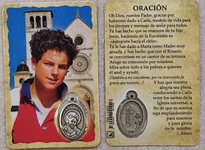 ESTAMPA CARLO ACUTIS CON MEDALLA VML1/CACU