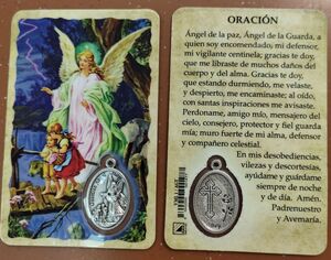 ESTAMPA ÁNGEL DE LA GUARDA CON MEDALLA VML1/AGT