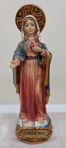 IMAGEN SAGRADO CORAZÓN DE MARÍA RESINA 15 CM. - PB0045