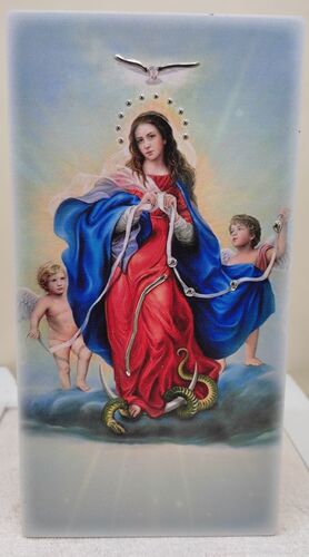 CUADRITO VIRGEN DESATANUDOS COLOR DECO. PLATA 9X18 CM - F189265