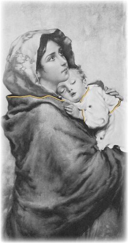 CUADRITO VIRGEN FERRUZZI B/N ORO 12X24 CM - 05191770D