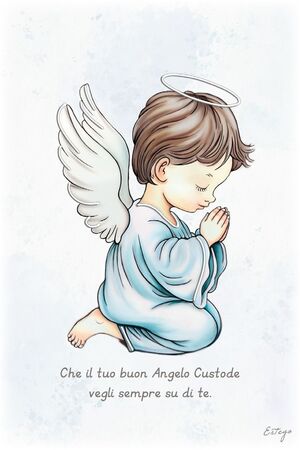 CUADRITO ÁNGEL CUSTODIO ORACIÓN AZUL 9X13 CM - F91740ES