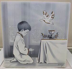 CUADRITO COMUNIÓN NIÑO COLOR 12X12 CM. - F198439