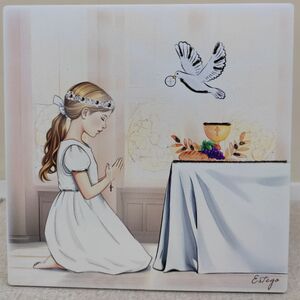 CUADRITO COMUNIÓN NIÑA 12X12 CM. - F198441