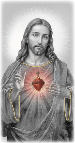 CUADRITO SGDO. CORAZÓN JESÚS B/N ORO 9X18 CM - F189354D