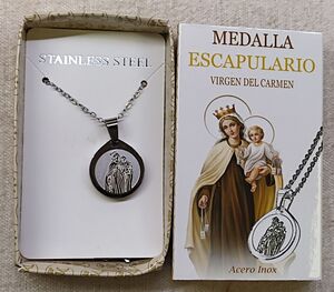 ESCAPULARIO CARMEN ACERO CON CADENA 1982