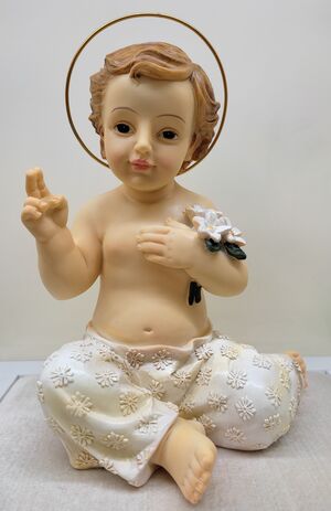 NIÑO JESUS SENTADO EN RESINA 20 CM.