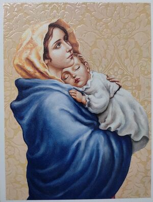 CUADRO DIVINA MISERICORDIA MADERA 9X12 3917-G0001