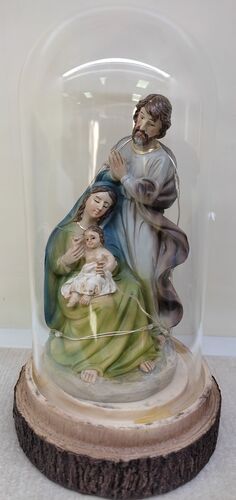 NACIMIENTO COLOR EN CAMPANA CRISTAL CON LUZ - 33900