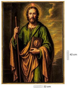 CUADRO SAN JUDAS TADEO 30X40CM BRILLO MARCO DORADO 16/767