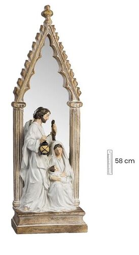 MISTERIO CREMA EN ARCO GÓTICO CON ESPEJO 58CM 25/275