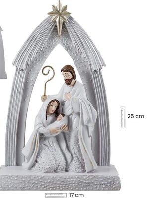 MISTERIO 1 PZA PORTAL BLANCO/PLATA 25CM