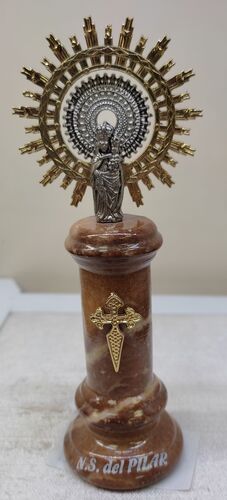 VIRGEN DEL PILAR METAL/ALABASTRO 13,5CM