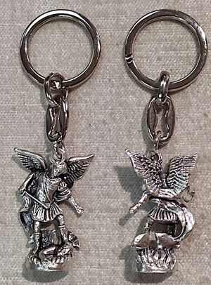 LLAVERO METAL ESTATUILLA SAN MIGUEL 40 MM