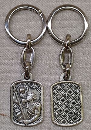 LLAVERO METAL RECTANGULAR 30MM SAN CRISTÓBAL