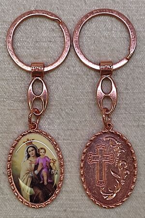 LLAVERO COLOR COBRE VIRGEN DEL CARMEN