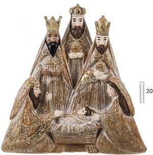 MISTERIO 1PZA CON REYES 20CM MADERA 25/279