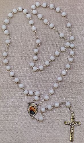ROSARIO CRISTAL LISO 6 MM. BLANCO 03012424
