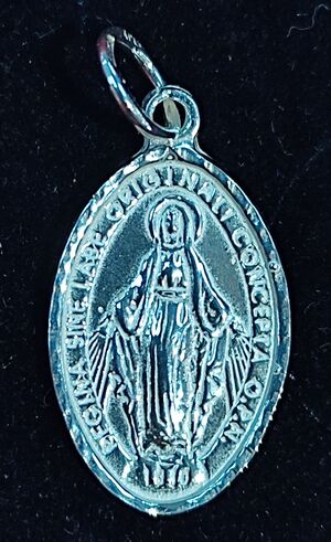 COLGANTE MEDALLA VIRGEN MILAGROSA PLATA (CLP-23)