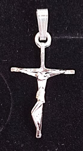 CRUZ PLATA CON CRISTO (S-67) MEDIDAS 2,5X1 CM