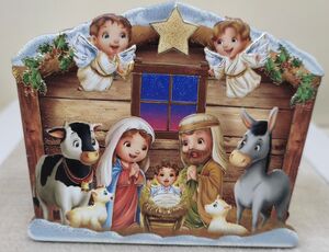 PESEBRE INFANTIL CON ANIMALES POLÍMERO 10,3 CM. REF. P413