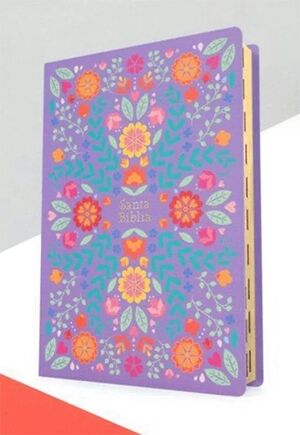 BIBLIA RVR60 L GIGANTE IMIT PIEL FLORES MORADA ÍNDICE