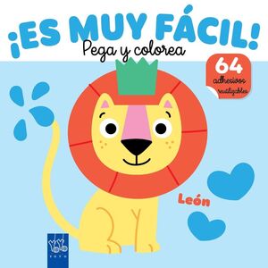 ES MUY FACIL PEGA Y COLOREA LEON