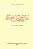 CATÀLEG DELS VILLANCICOS I ORATORIS IMPRESOS DE LA BIBLIOTECA DE MONTSERRAT. SEGLES XVII - XIX