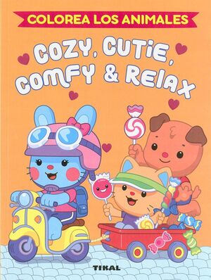 COZIE, CUTIE, COMFY & RELAX. COLOREA LOS ANIMALES