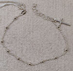 PULSERA ROSARIO PLATA BOLAS ROS-7
