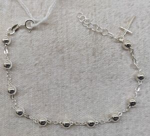 PULSERA DE PLATA DENARIO BOLAS GRANDES ROS-6
