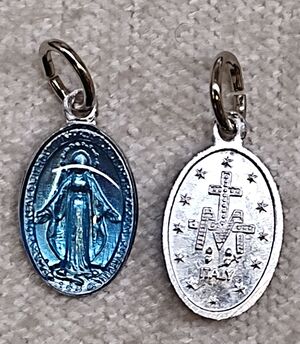 MEDALLA VIRGEN MILAGROSA ESMALTE AZUL 067201MI