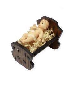 NIÑO JESÚS EN CUNA MADERA TROQUELADA 7.5X5 CM  -  P-158
