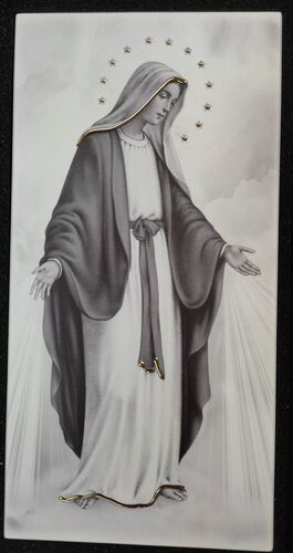 CUADRO VIRGEN MILAGROSA COLOR DECORACIÓN ORO 12X24 CM - 05191247D