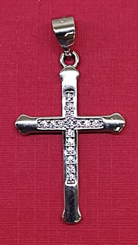 CRUZ CIRCONITAS DE PLATA DE LEY- 45789