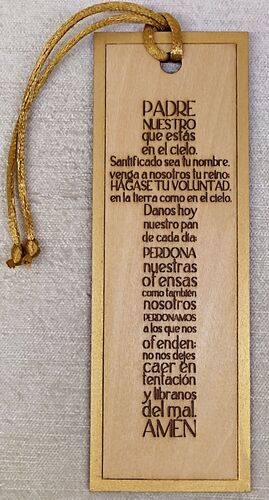 MARCAPAGINAS EN MADERA PADRE NUESTRO (LILIANA)