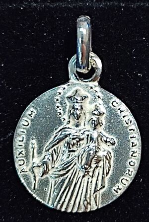 MEDALLA MARIA AUXILIADORA 14 MM PLATA CLP-129