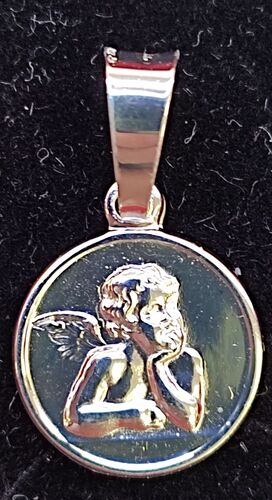 MEDALLA ANGELOTE MINI PLATA 12MM CLP-93